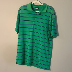 Nike Golf Dri-Fit green striped polo